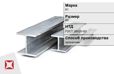 Балка двутавровая (Двутавр) б1 83 м ГОСТ 26020-83 в Астане