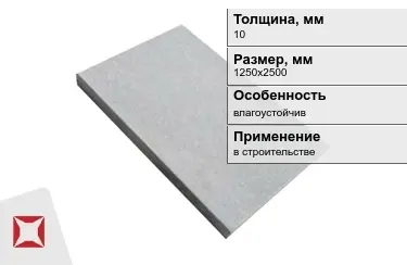 Цементно-стружечная плита ЦСП 10x1250x2500 мм в Астане