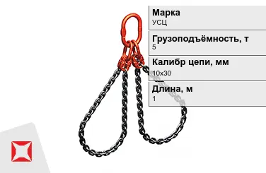 Строп цепной УСЦ 5 т 10x30x1000 мм ГОСТ 22956-83 в Астане