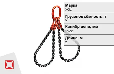 Строп цепной УСЦ 5 т 10x30x2000 мм ГОСТ 22956-83 в Астане