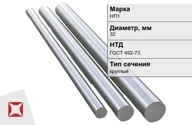 Никелевый круг 32 мм НП1 ГОСТ 492-73 в Астане