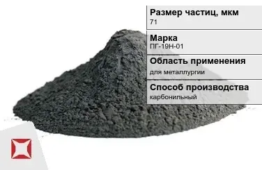 Порошок никелевый для металлургии 71 мкм ПГ-19Н-01  в Астане