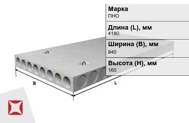 Облегчённые плиты перекрытия ПНО 42-8,4-8 4180x840x160 мм в Астане