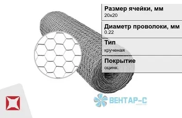 Сетка Манье двойного кручения 0,22x20х20 в Астане