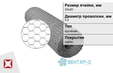 Сетка Манье двойного кручения 0,2x20х20 в Астане