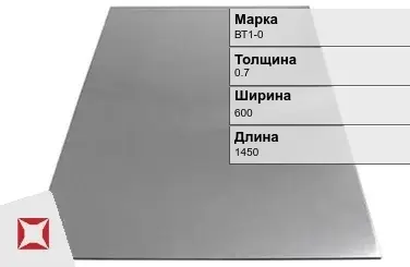 Титановый лист 0,7х600х1450 мм ВТ1-0 ГОСТ 22178-76 в Астане